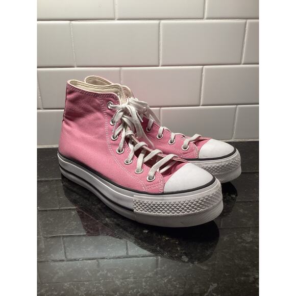 Converse Ctas Chuck Taylor All Star Lift Platform High Top Sneakers Pink Size 9 - Picture 2 of 11